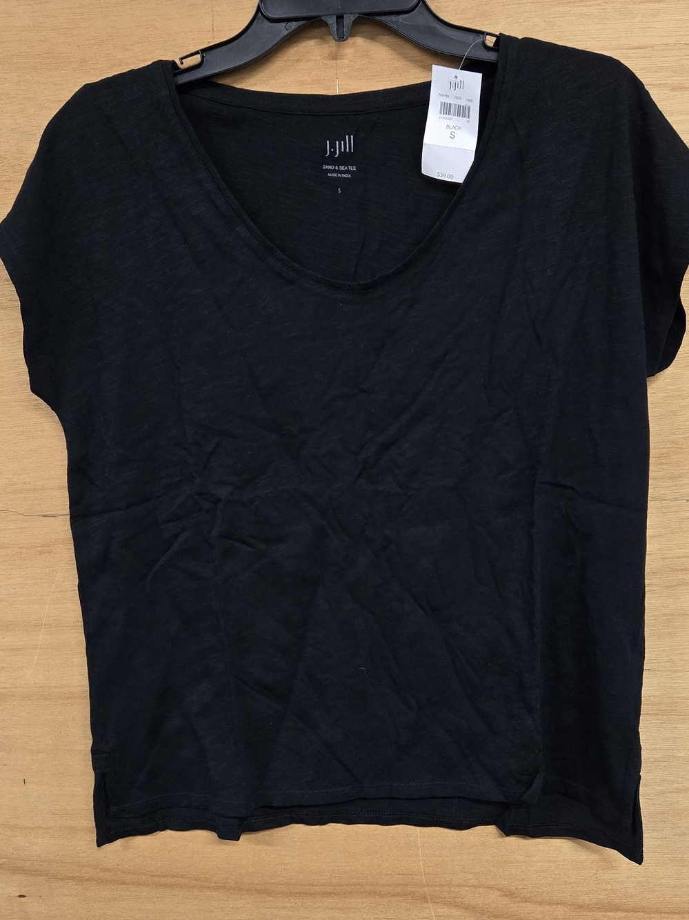 J. Jill Black Short-Sleeve Scoop Neck Tee Sand And Sea Tee
